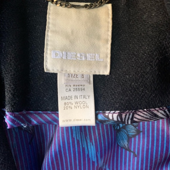 Diesel Women's wool military coat Size Small - Picture 5 of 6